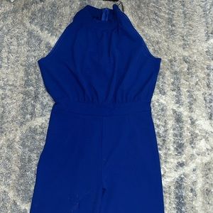 Néma Avenue High Neck Royal Blue Jumpsuit 💗✨